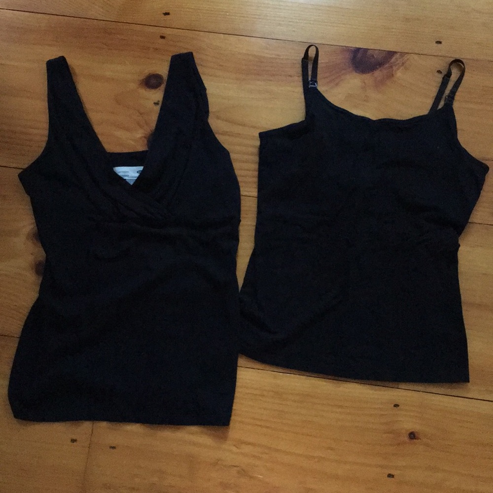 2 black maternity tank tops